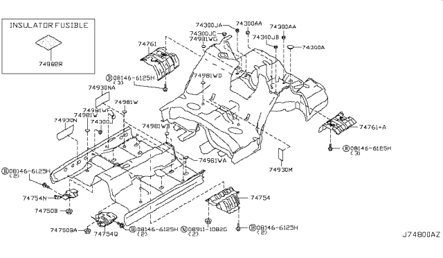 2007 Infiniti M35 Floor Fitting Diagram 10