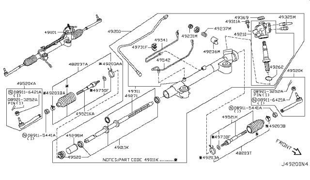 2009 Infiniti M45 Socket Kit-Tie Rod,Outer Diagram for 48640-EG025