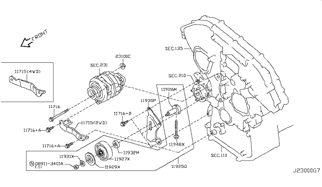 2006 Infiniti M35 Alternator Fitting Diagram 2