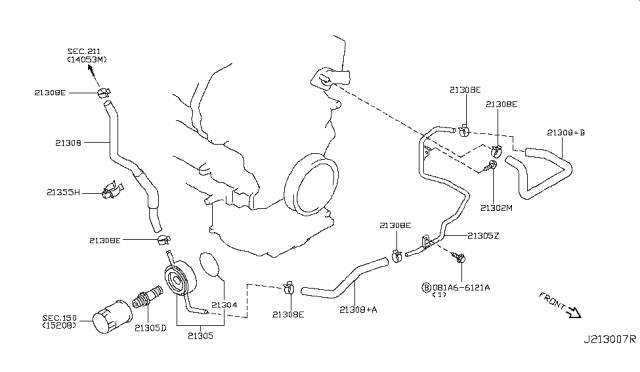 2007 Infiniti M45 Oil Cooler Diagram 1