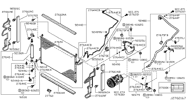 2010 Infiniti M35 Condenser,Liquid Tank & Piping Diagram 1