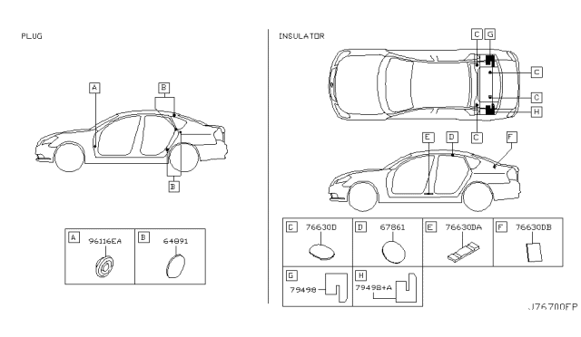 2007 Infiniti M35 Body Side Fitting Diagram 4