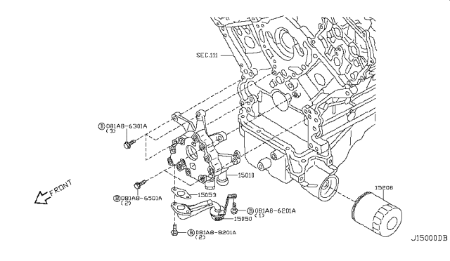 2008 Infiniti M45 Lubricating System Diagram 4