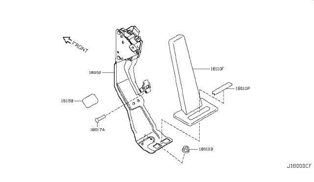 2007 Infiniti M35 Pad-Accelerator Pedal Diagram for 18016-EG005