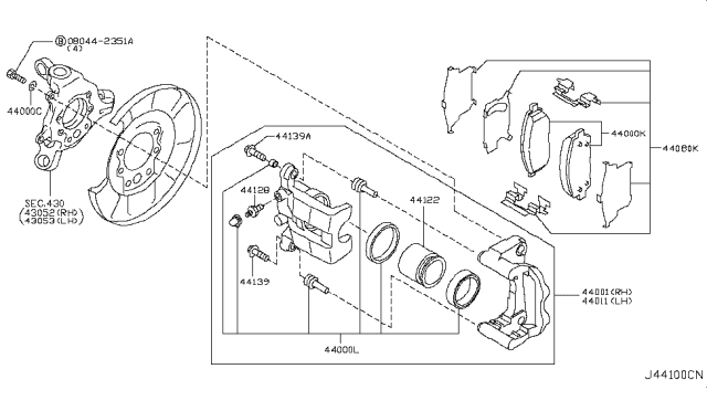 2009 Infiniti M35 Rear Brake Diagram 1