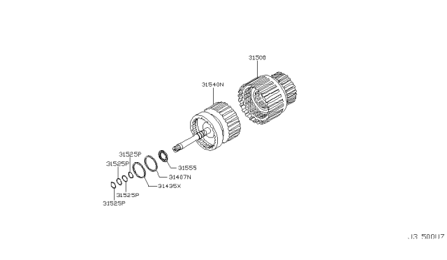 2007 Infiniti M45 Clutch & Band Servo Diagram 1