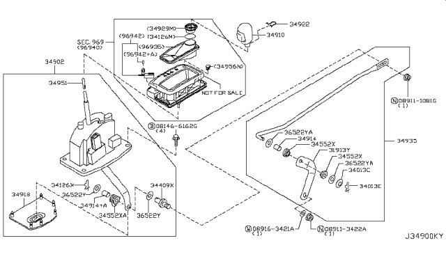 2008 Infiniti M35 Auto Transmission Control Device Diagram 1