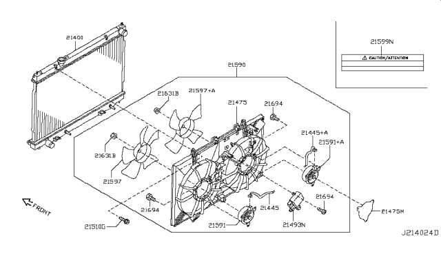 2009 Infiniti M35 Radiator,Shroud & Inverter Cooling Diagram 7