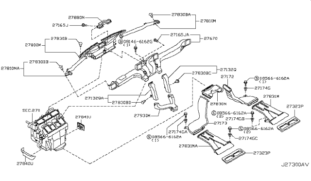 2007 Infiniti M35 Nozzle & Duct Diagram 1