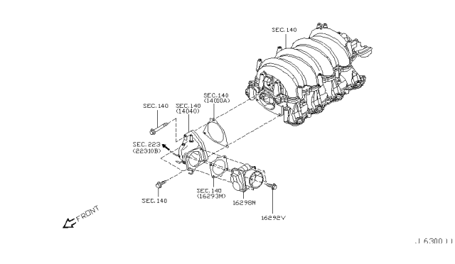 2010 Infiniti M45 Throttle Chamber Diagram 1