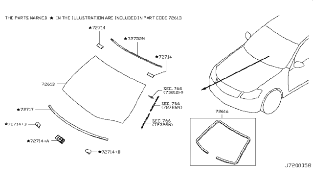 2007 Infiniti M35 Front Windshield Diagram