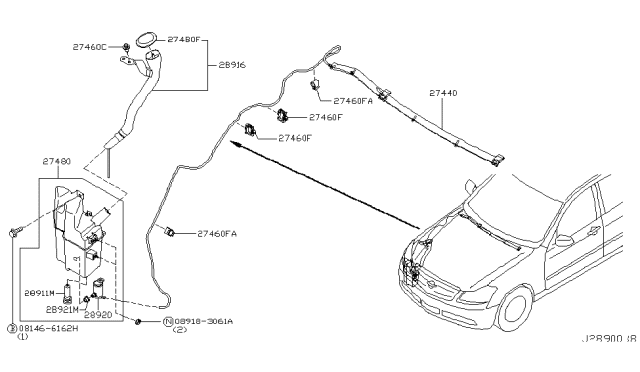 2006 Infiniti M45 Windshield Washer Diagram 2