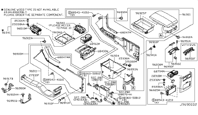 2007 Infiniti M45 Console Box Diagram 1