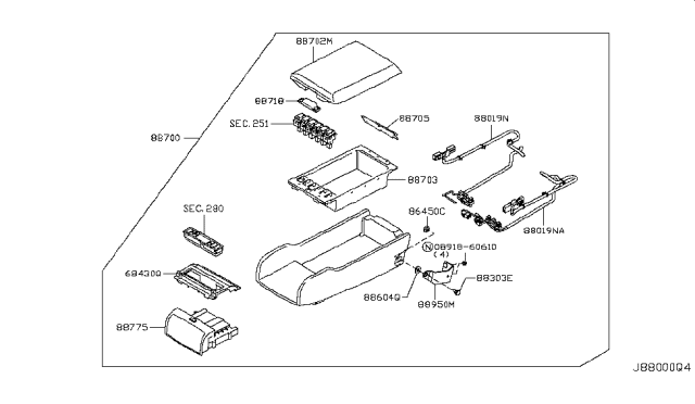 2007 Infiniti M45 Rear Seat Diagram 2