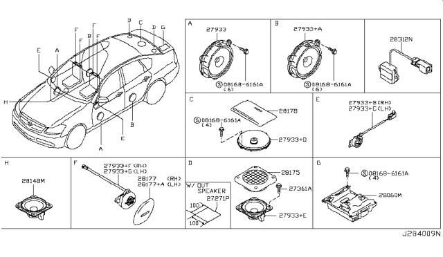 2008 Infiniti M45 Speaker Diagram 1