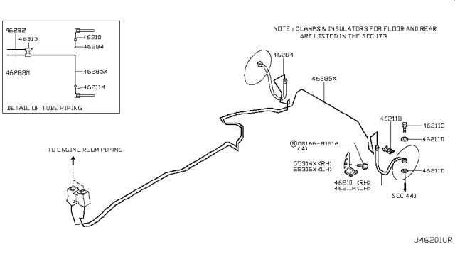 2009 Infiniti M45 Brake Piping & Control Diagram 2