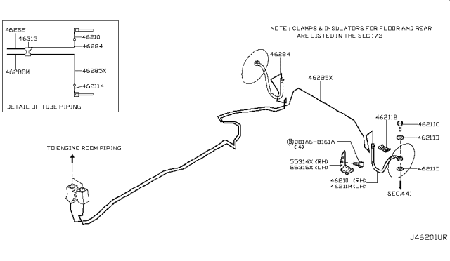 2009 Infiniti M35 Brake Piping & Control Diagram 2