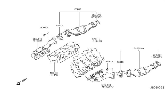 2009 Infiniti M45 Catalyst Converter,Exhaust Fuel & URE In Diagram 1