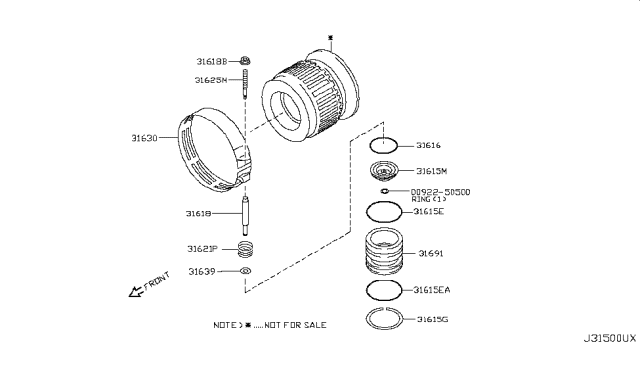 2010 Infiniti M45 Clutch & Band Servo Diagram 3