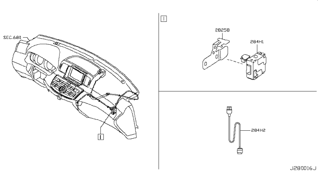 2009 Infiniti M35 Controller UNTI-Aux Audio System Diagram for 284H0-EJ70A