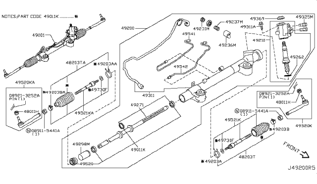 2010 Infiniti M45 Power Steering Gear Diagram 3