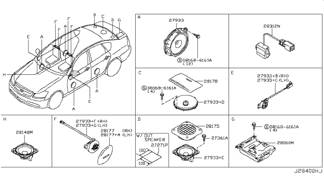 2008 Infiniti M35 Speaker Diagram 2