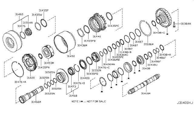 2008 Infiniti M35 Governor,Power Train & Planetary Gear Diagram 2
