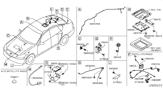 2007 Infiniti M35 Audio & Visual Diagram 1