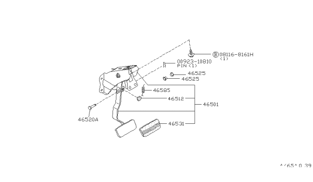 1997 Infiniti J30 Brake & Clutch Pedal Diagram