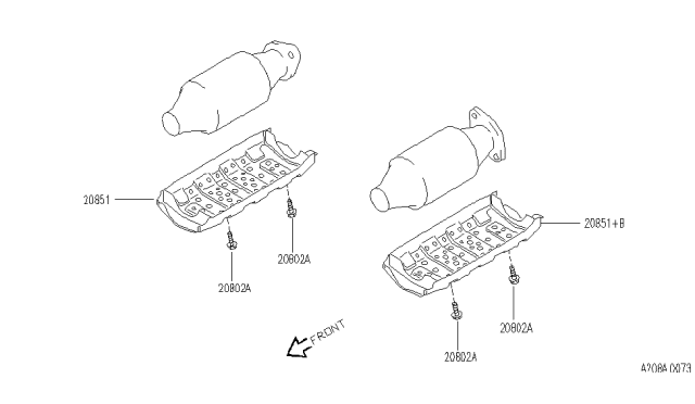 1993 Infiniti J30 Shelter-Converter,Lower Diagram for 20852-64U00