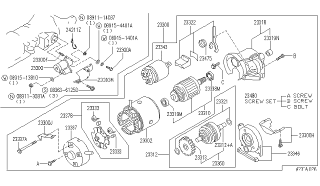 1995 Infiniti J30 Switch ASY MAGN Diagram for 23343-30P17