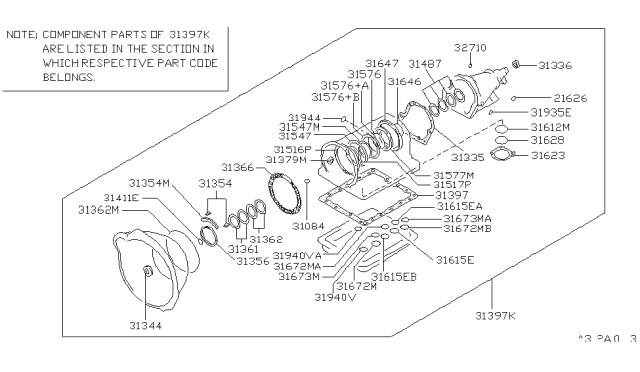 1995 Infiniti J30 Gasket & Seal Kit-Auto Transmission Diagram for 31397-41X88