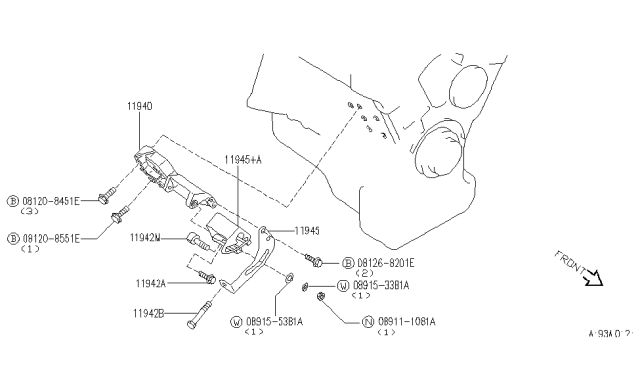 1997 Infiniti J30 Power Steering Pump Mounting Diagram