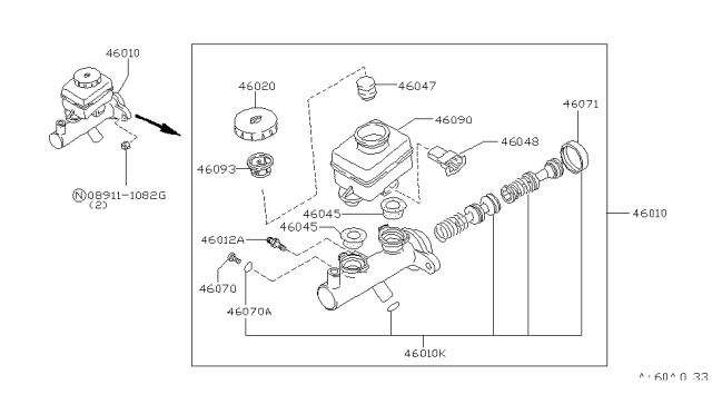 1996 Infiniti J30 Screw BLEEDER Diagram for 41128-B5012