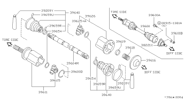 1997 Infiniti J30 Rear Drive Shaft Diagram 2