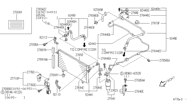 1993 Infiniti J30 Clip Diagram for 16290-K0500