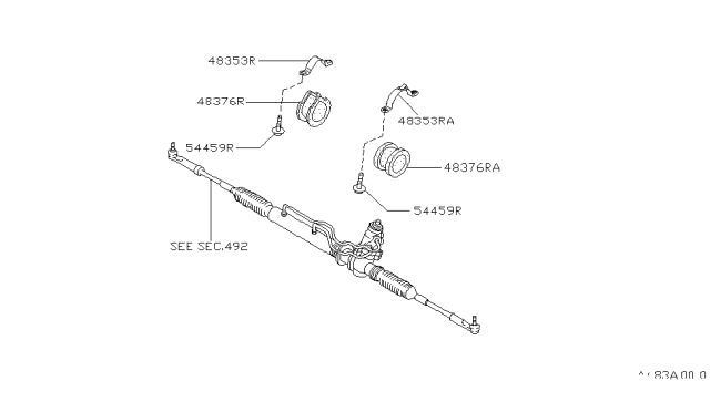 1996 Infiniti J30 Bolt Diagram for 54459-6P010