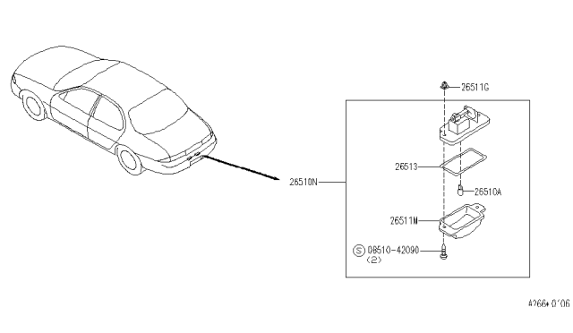 1996 Infiniti J30 License Plate Lamp Diagram