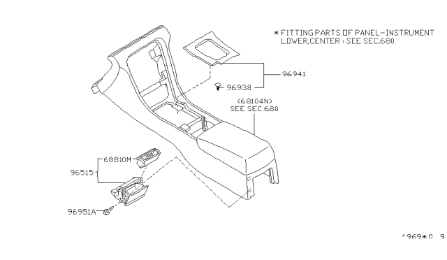 1996 Infiniti J30 Console Box Diagram