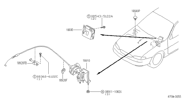 1997 Infiniti J30 Controller Assy-ASCD Diagram for 18930-10Y10