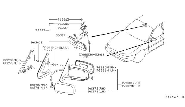 1996 Infiniti J30 Rear View Mirror Diagram