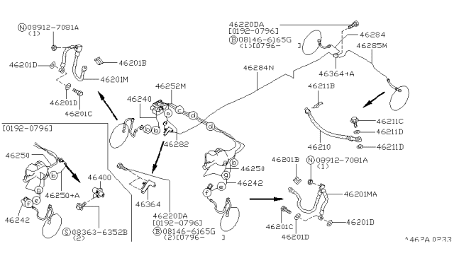 1995 Infiniti J30 Brake Piping & Control Diagram 2