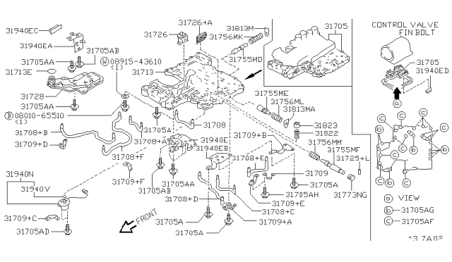 1995 Infiniti J30 Clip-Harness Diagram for 31718-41X11