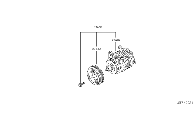 1994 Infiniti J30 Compressor Diagram for 92600-10Y00