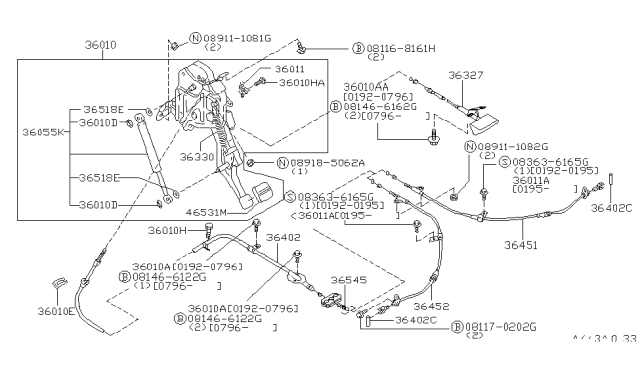 1994 Infiniti J30 Parking Brake Control Diagram