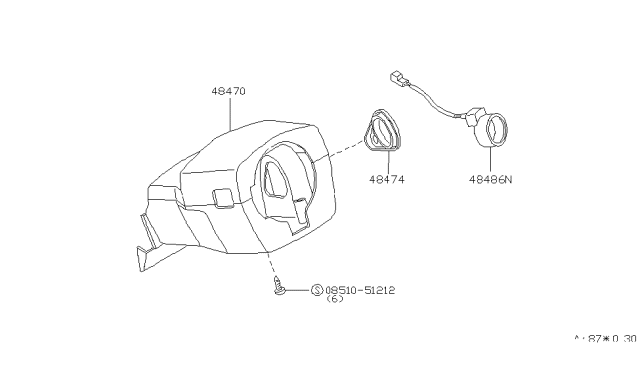 1995 Infiniti J30 Cover-Steering Lock Diagram for 48474-10Y00