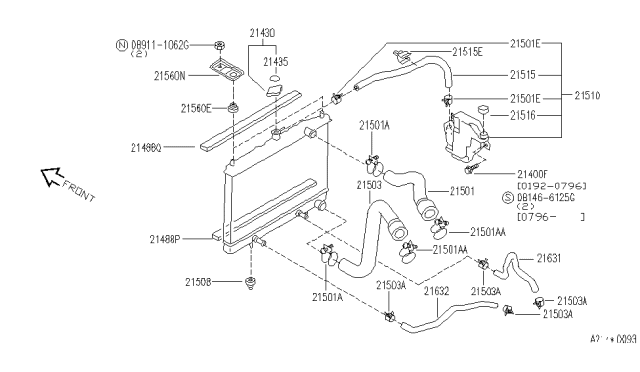 1997 Infiniti J30 Radiator,Shroud & Inverter Cooling Diagram 1