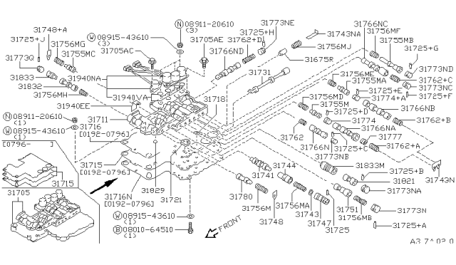 1997 Infiniti J30 Valve-Shift Diagram for 31766-41X05