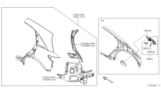 2004 Infiniti FX35 Rear Fender & Fitting Diagram 1