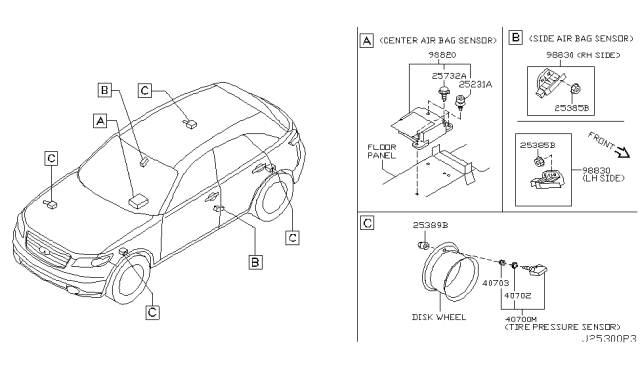 2003 Infiniti FX35 or FX45 Electrical Unit Diagram 1